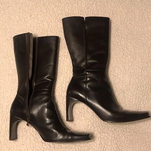 Enzo Angiolini Brown Leather Heeled Boots